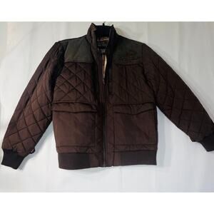 Dixie Decoys Mens Large Quilted Jacket Brown Corduroy Elbow Patches Hunting